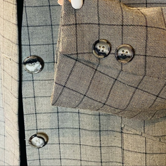 Vintage Gray Check Skirt Suit Size 10